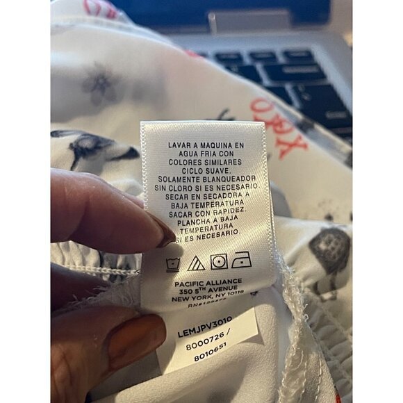 Libby Edelman Novelty Blouse Long Sleeve Elastic Cuff Valentine's Size XL - Picture 11 of 11